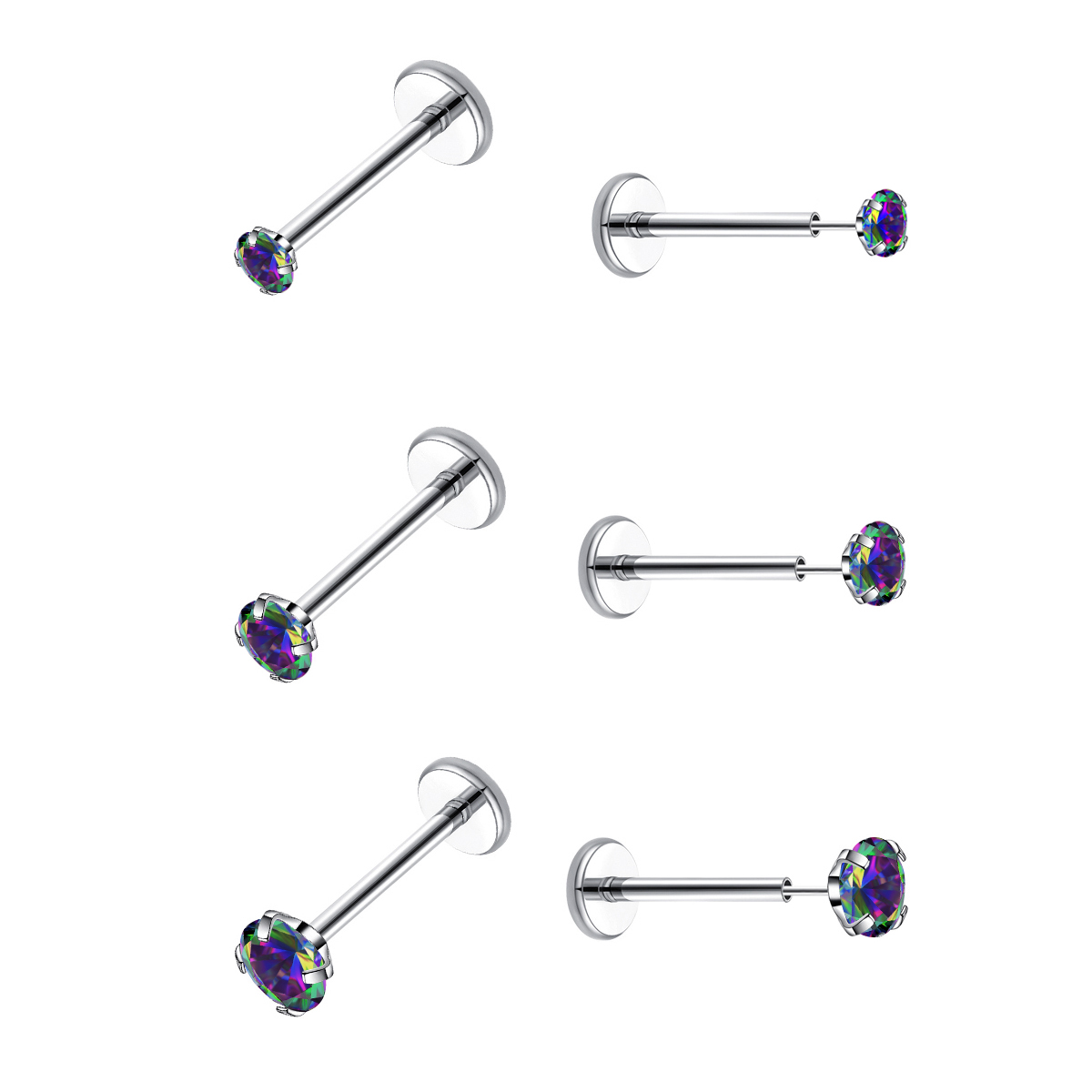Body Jewelry Flat Back - Pendiente sin rosca con parte posterior