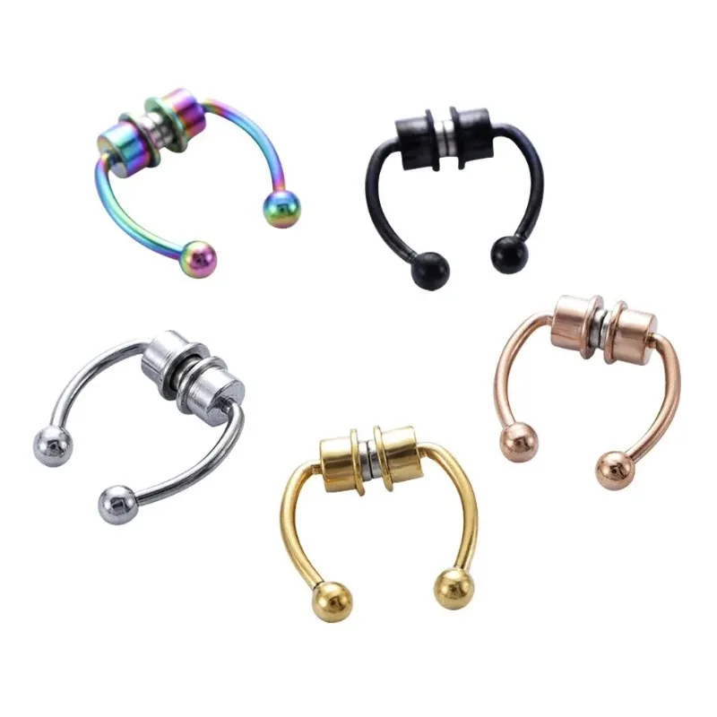 Body Jewelry Nose - Anillos magnéticos falsos para la nariz,
