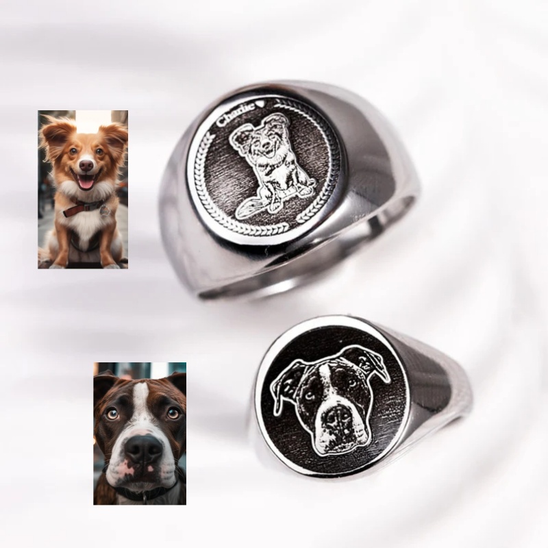 Body Jewelry Wholesale - Anillo de sello con foto grabada