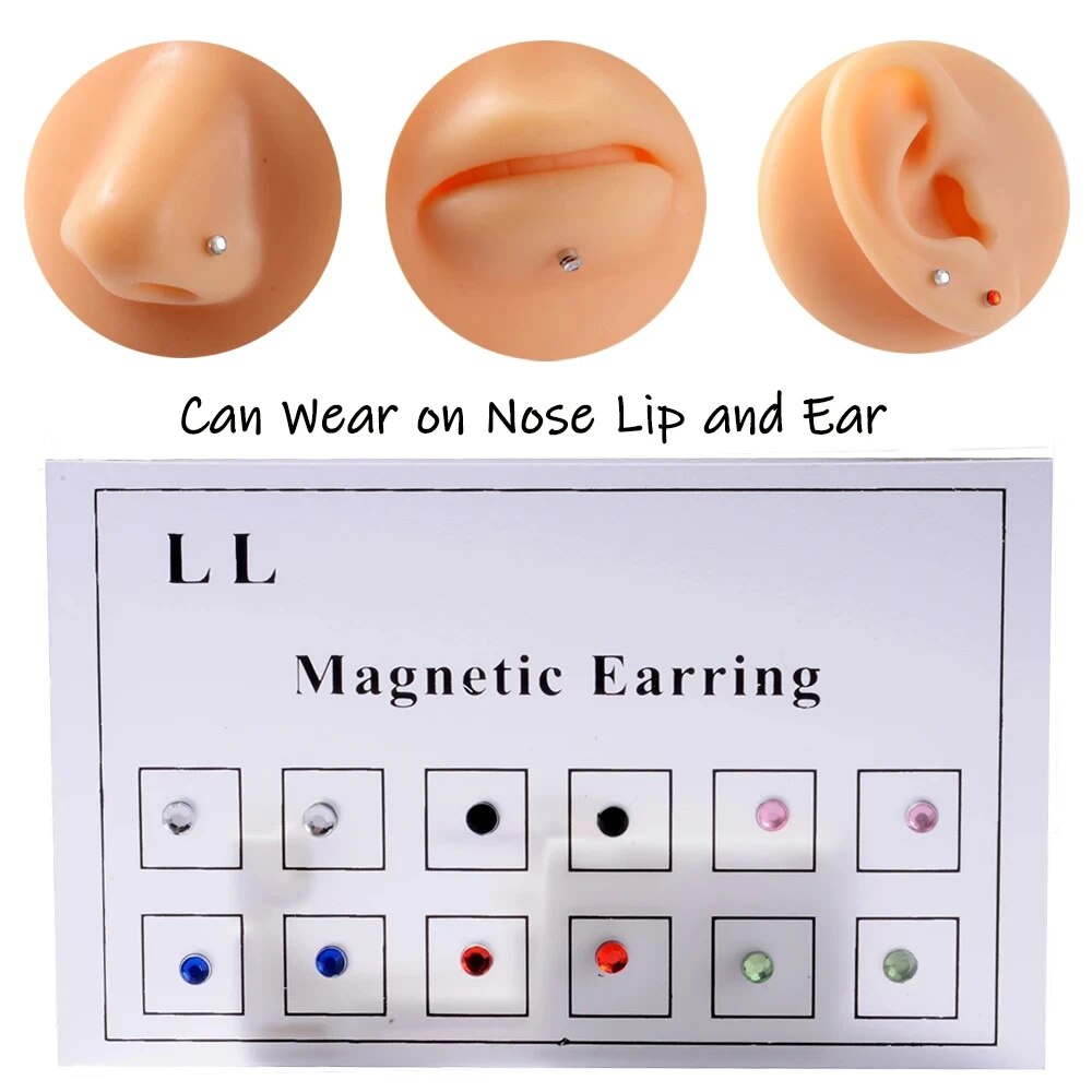Body Jewelry Nose - 12 uds/tarjeta tramposo falso imán no