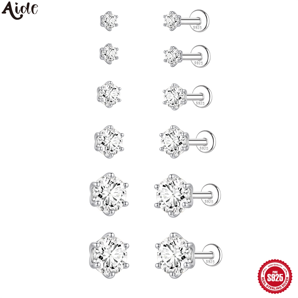 Body Jewelry Flat Back - Aide S925 Pendientes de Plata de