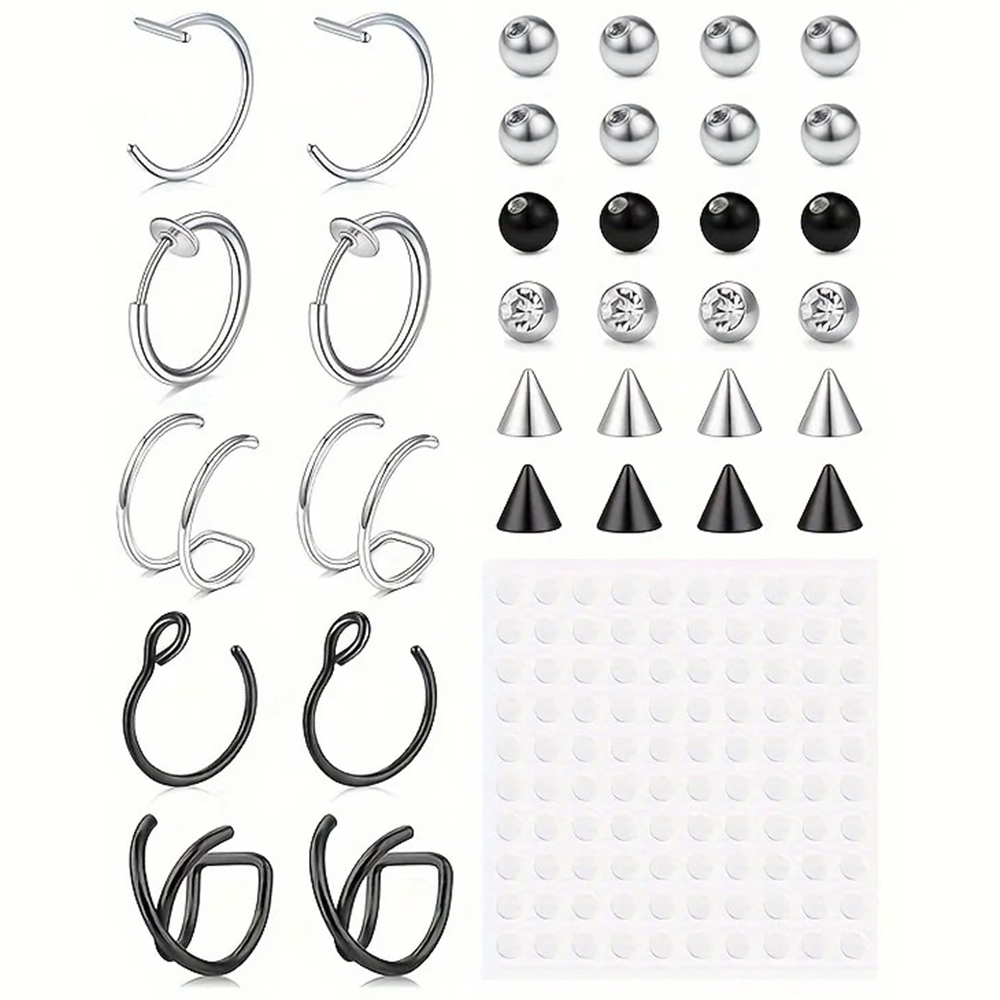 Body Jewelry Nose - Piercings falsos, aro de labio falso,