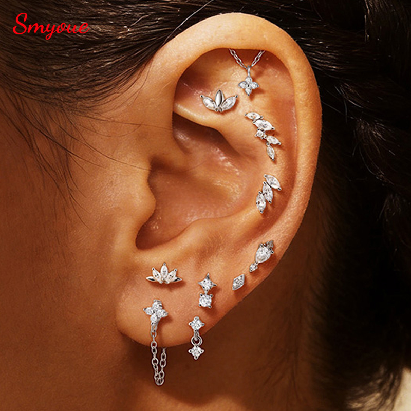 Body Jewelry Flat Back - Pendiente de Botón Smyoue con Moissanita