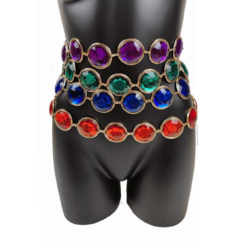 Body Jewelry High End - Cadena de cintura con piedras preciosas
