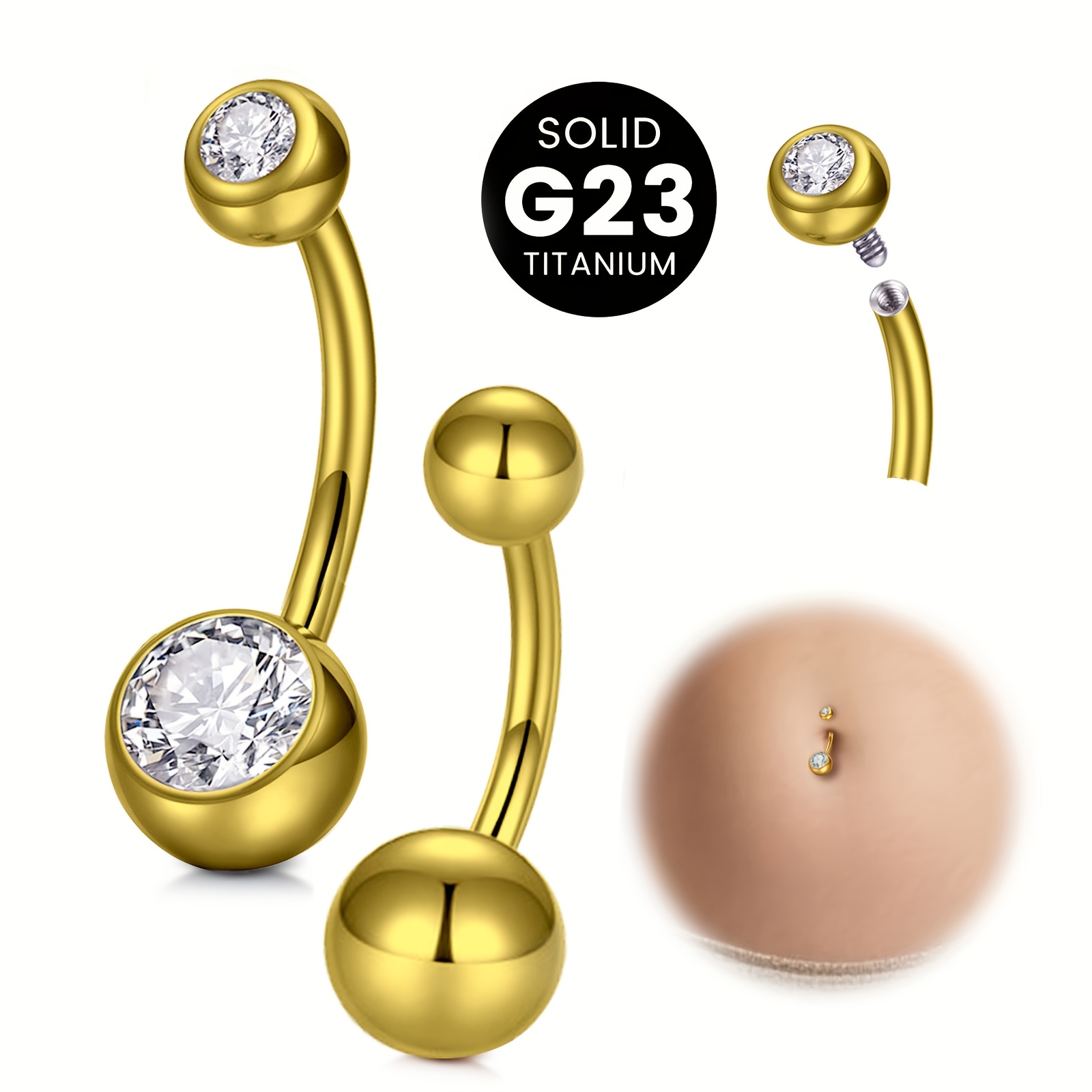 Body Jewelry High End - Anillo para ombligo de mujer de