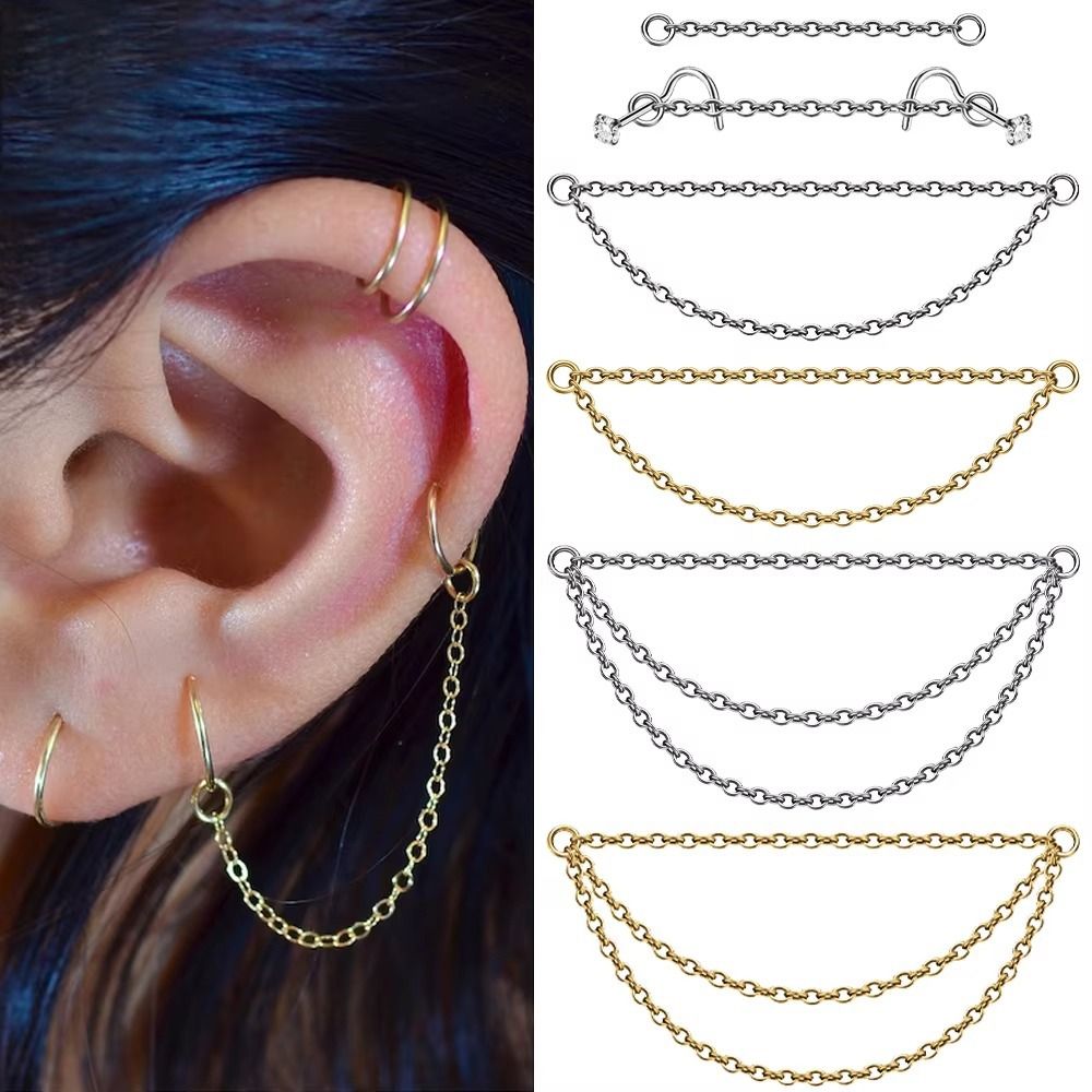 Body Jewelry Nose - Cadena de titanio de moda para