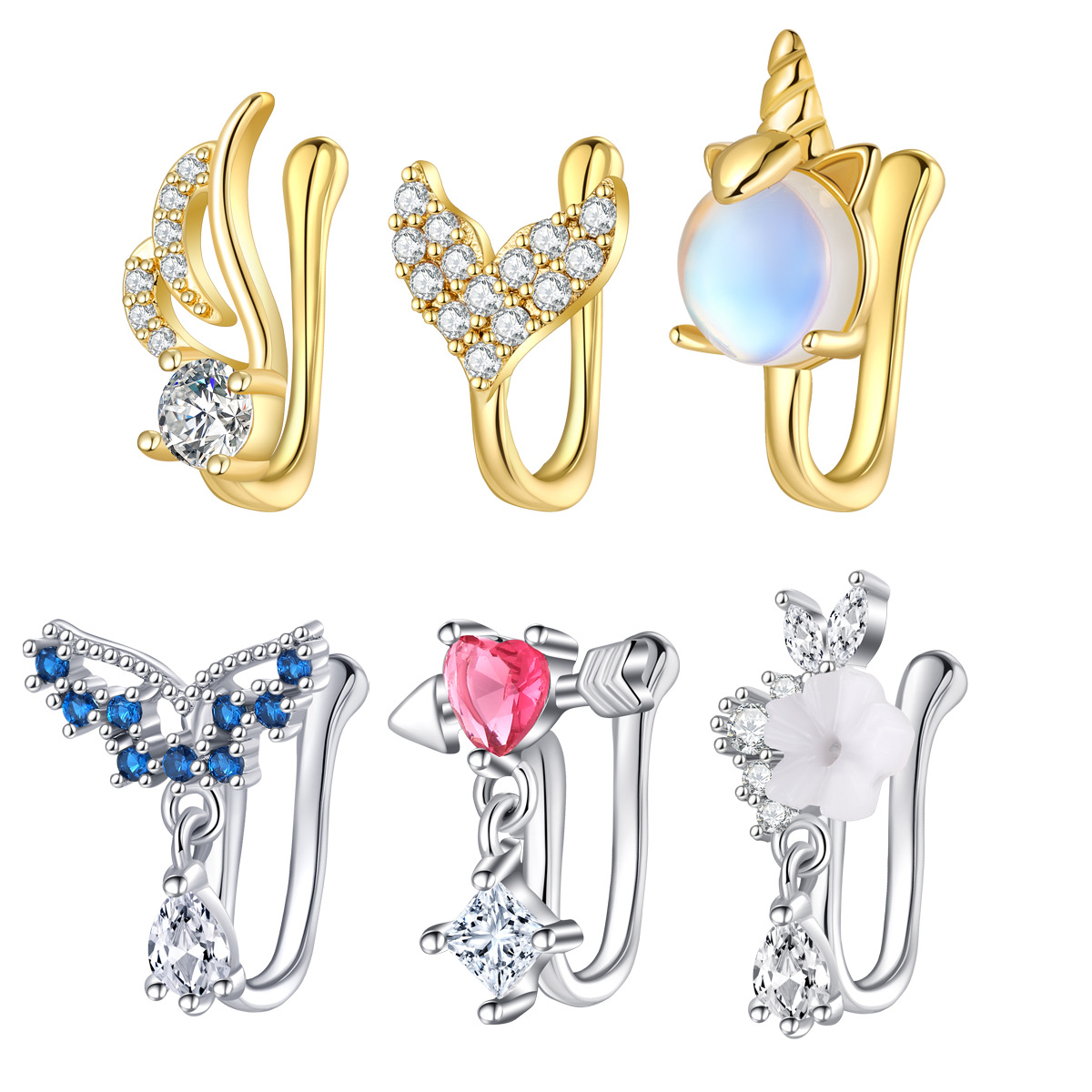 Body Jewelry Nose - Piercing de nariz falso para mujer,