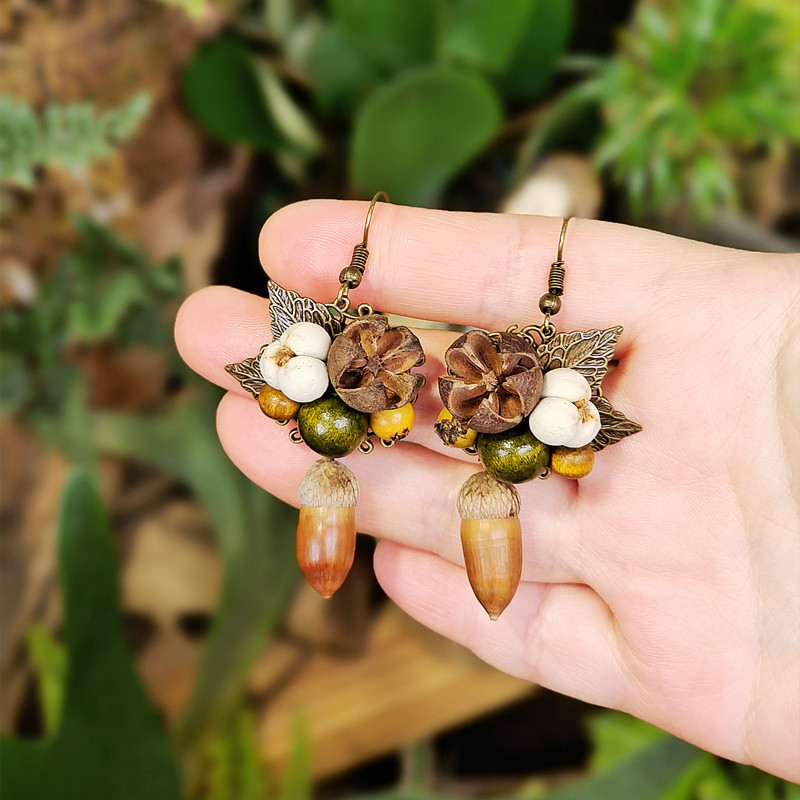 Body Jewelry Wholesale - Pendientes de madera vintage con forma