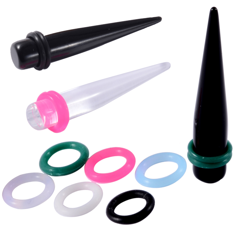 Body Jewelry Gauges - Expansor cónico de goma de 1mm-22mm,