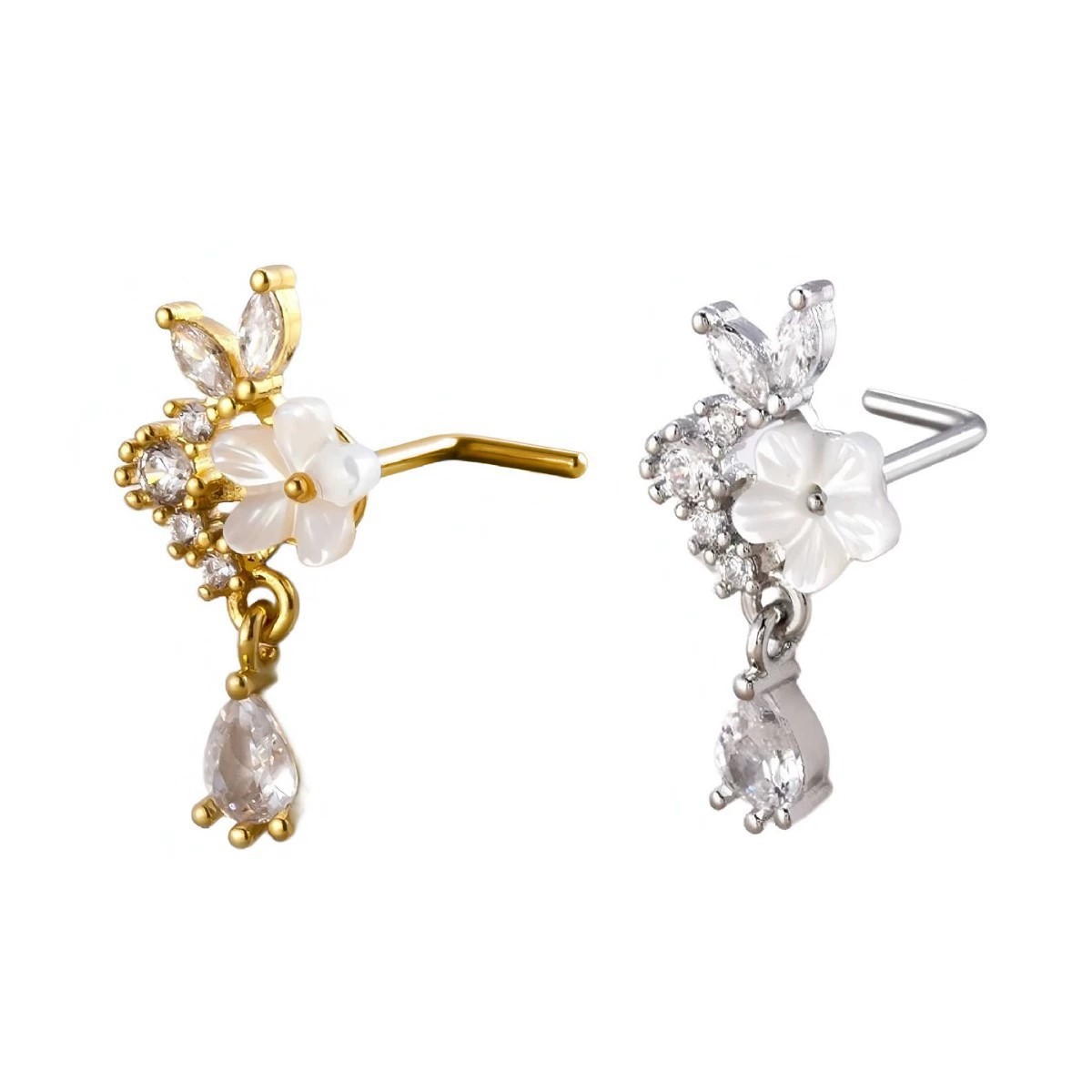 Anillo de Nariz con Flor Dorad - Body Jewelry Nose reseña y precio