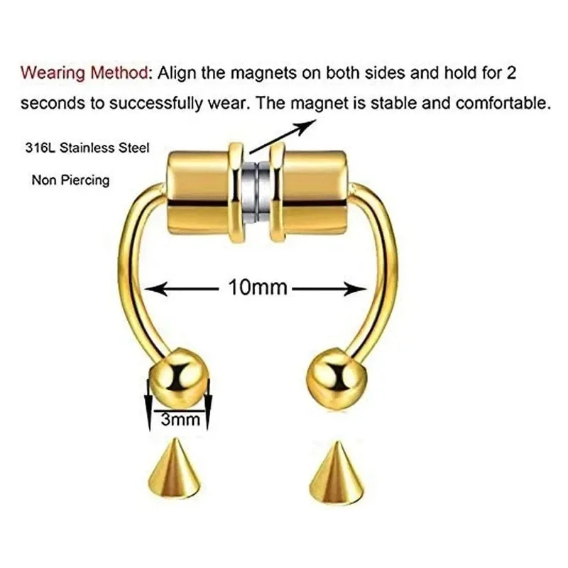 Anillos magnéticos falsos para - Body Jewelry Nose reseña y precio