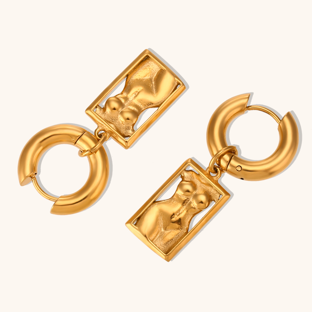 Pendientes rectangulares de ac - Body Jewelry La reseña y precio