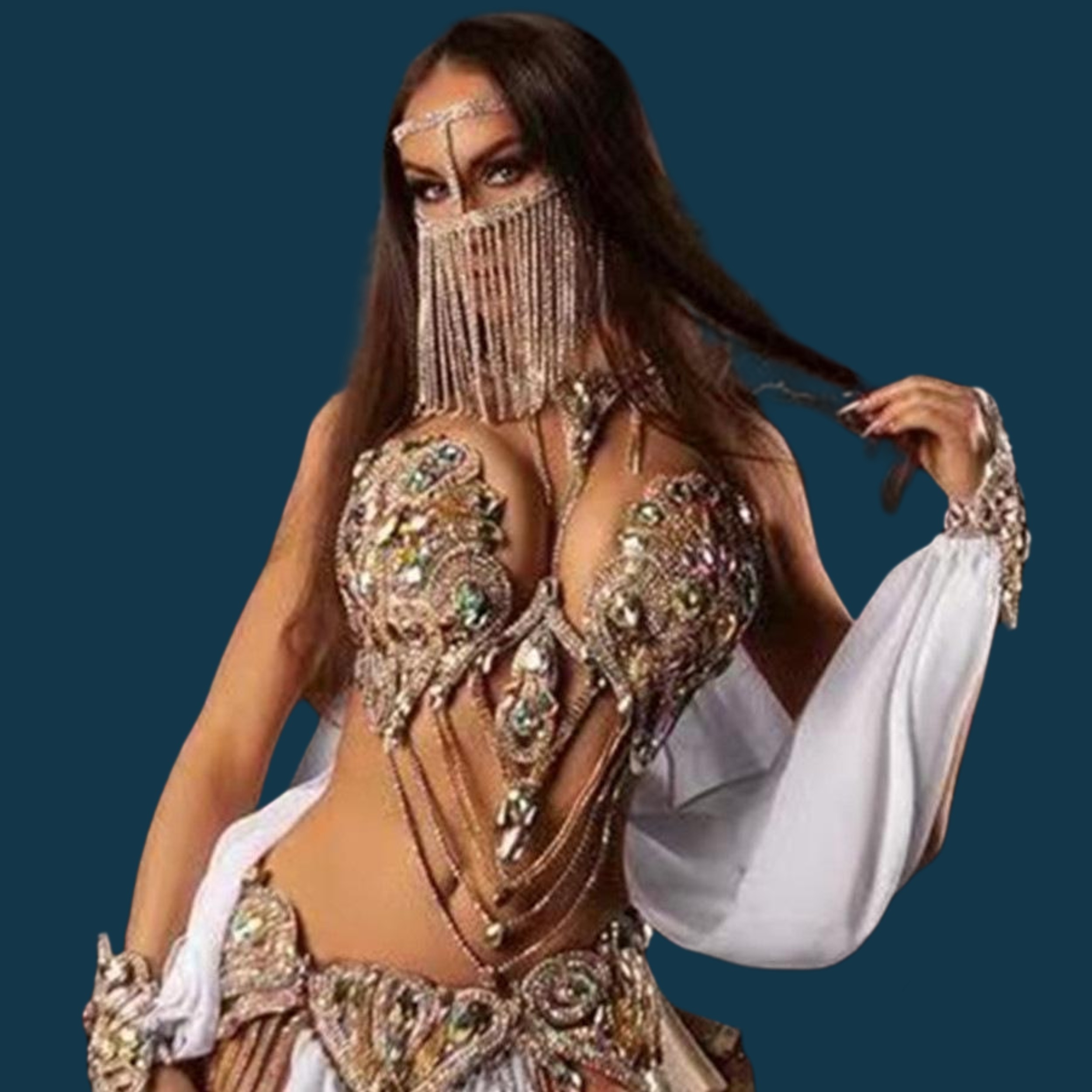 Máscara de Cristal con Borlas  - Body Jewelry High End reseña y precio
