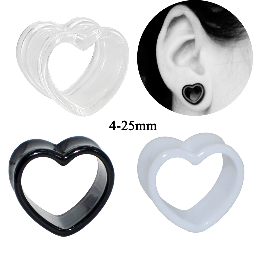 Acrílico amor negro blanco en  - Body Jewelry Gauges reseña y precio