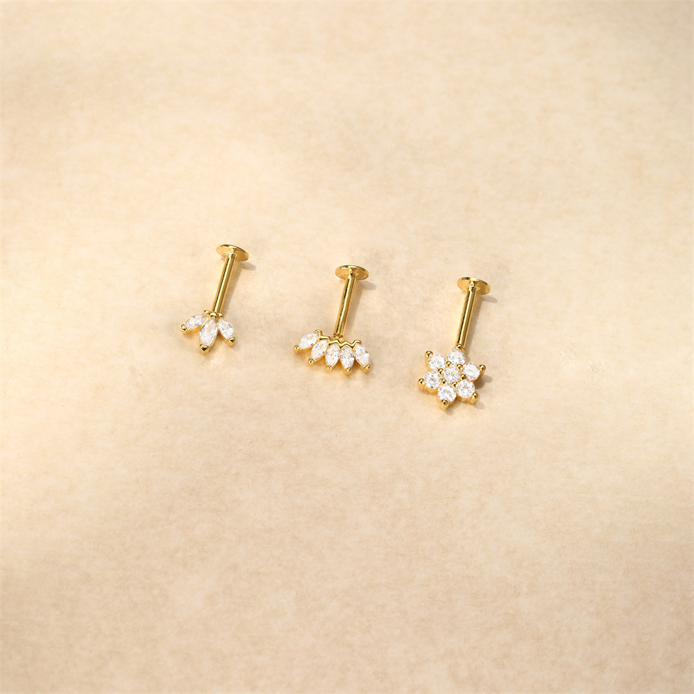 AIDE-pendientes de plata de le - Body Jewelry Flat Back reseña y precio