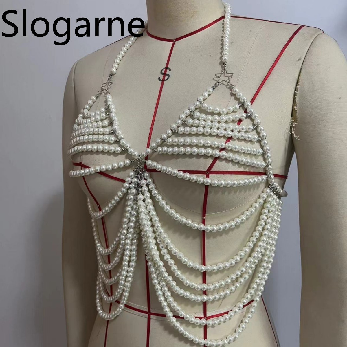 Cadena de cuerpo de perlas par - Body Jewelry Europe reseña y precio
