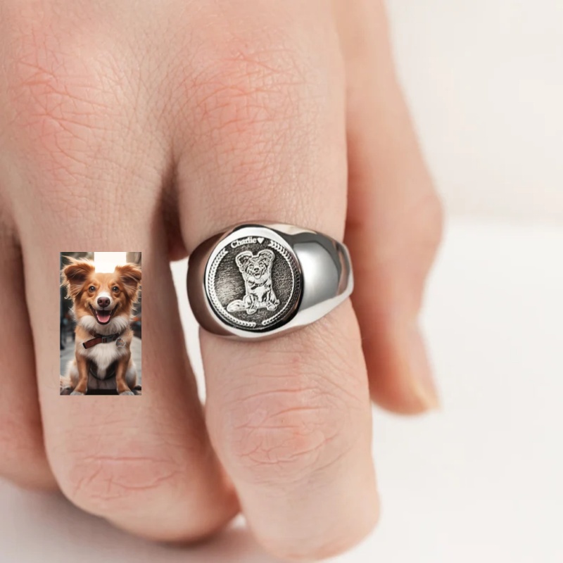 Anillo de sello con foto graba - Body Jewelry Wholesale reseña y precio