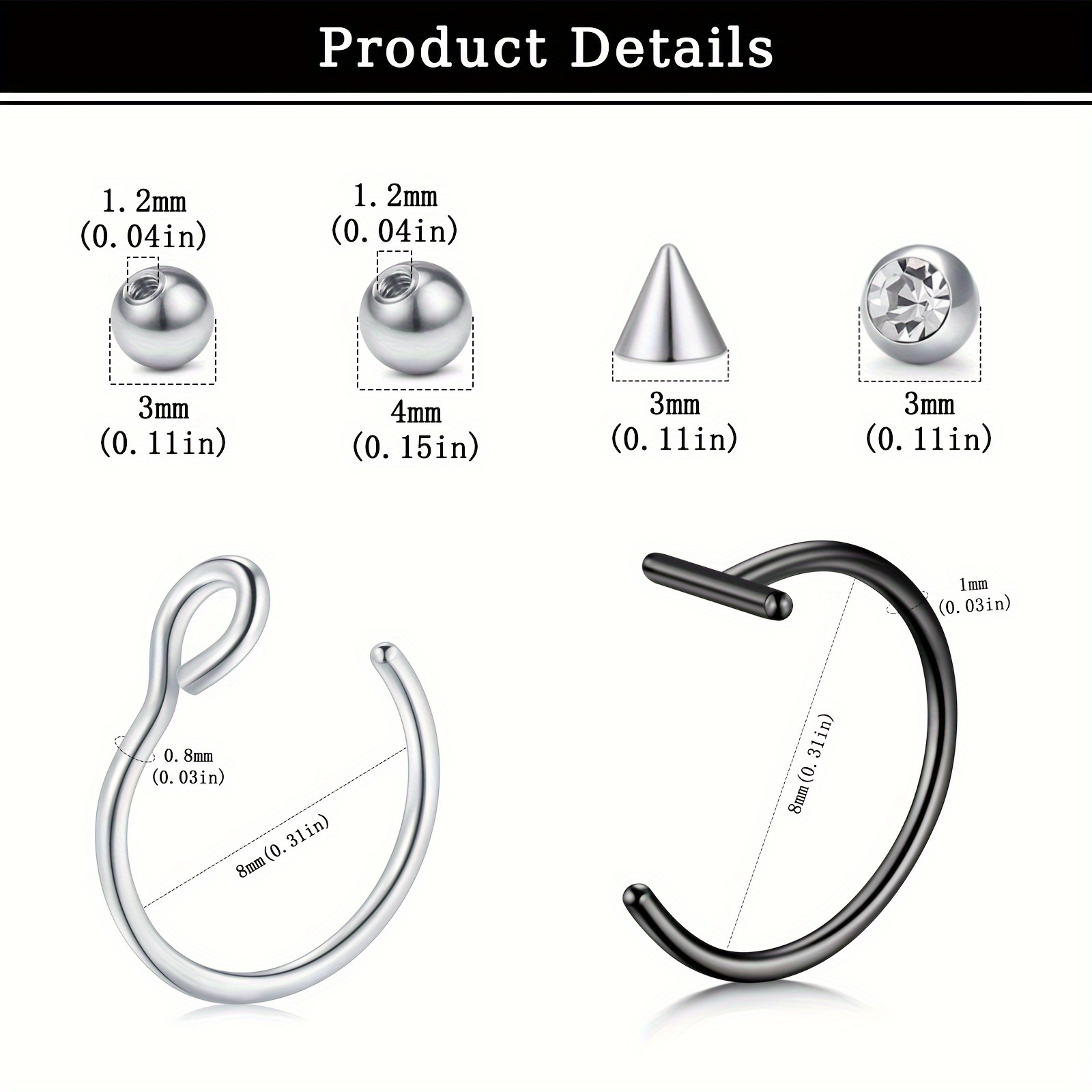 Piercings falsos, aro de labio - Body Jewelry Nose reseña y precio