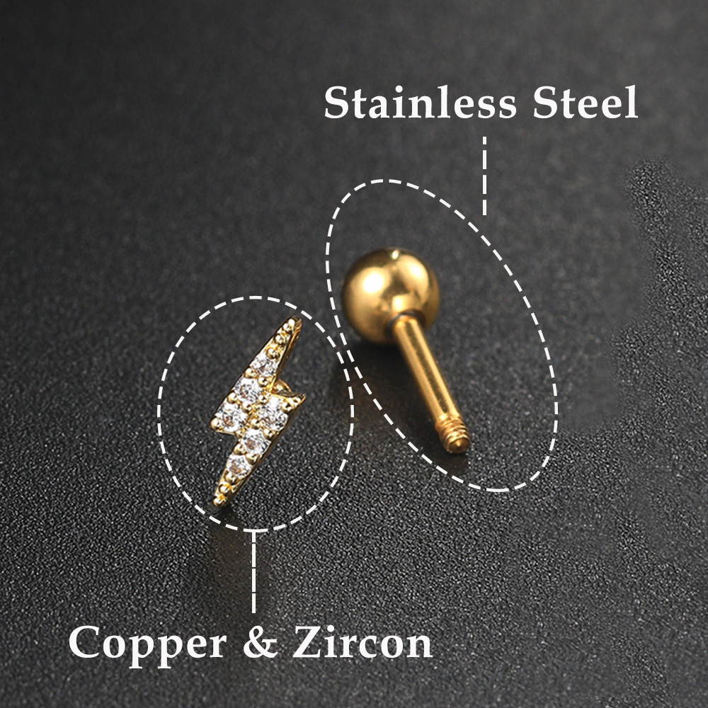 Pendientes de tuerca con forma - Body Jewelry Flat Back reseña y precio