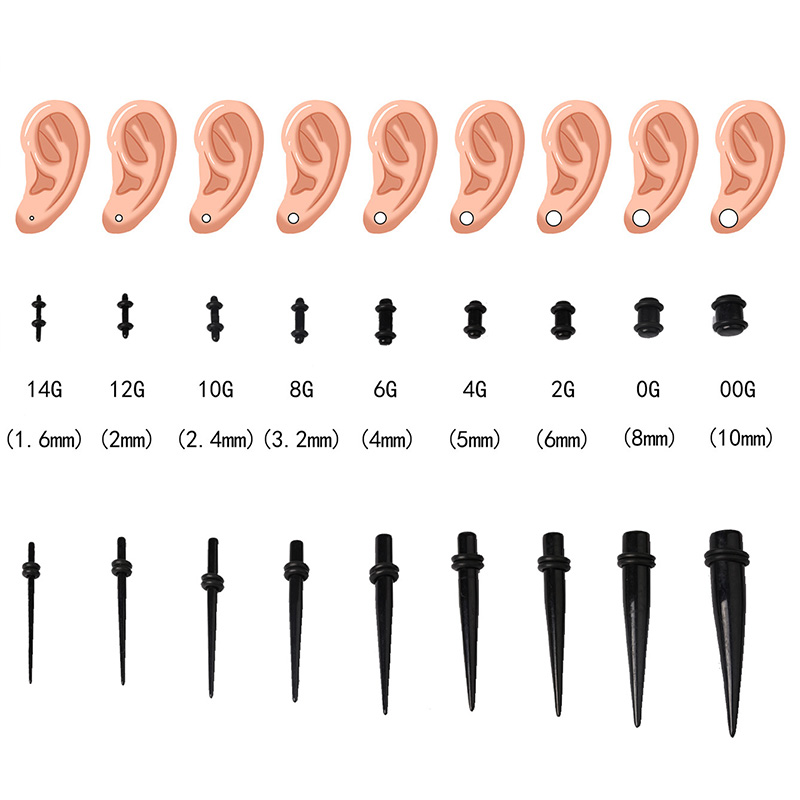 Juego de 50 medidores de oreja - Body Jewelry Gauges reseña y precio