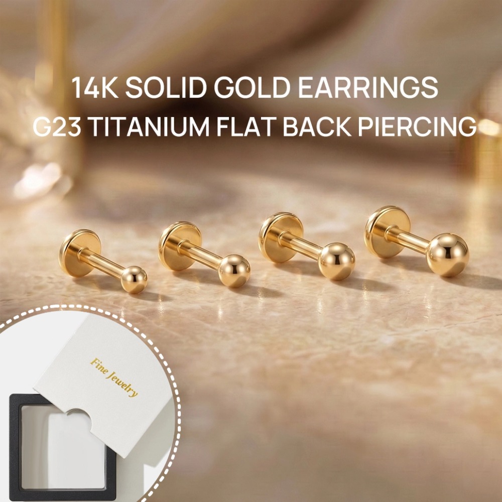 Pendientes Minimalistas de Oro - Body Jewelry Flat Back reseña y precio