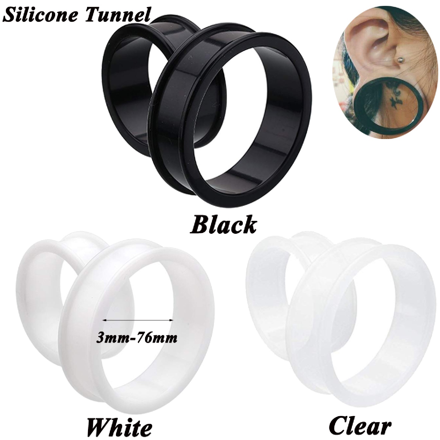 2pcs Supersize Flexible Silico - Body Jewelry Tunnels reseña y precio