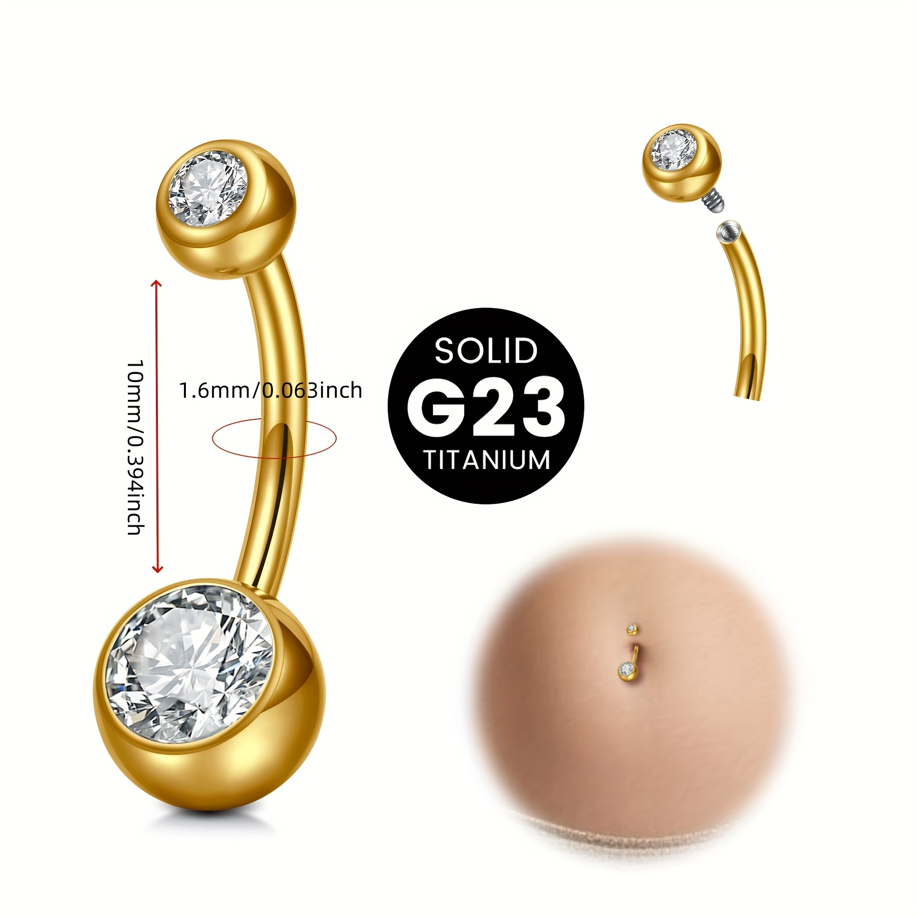 Anillo para ombligo de mujer d - Body Jewelry High End reseña y precio