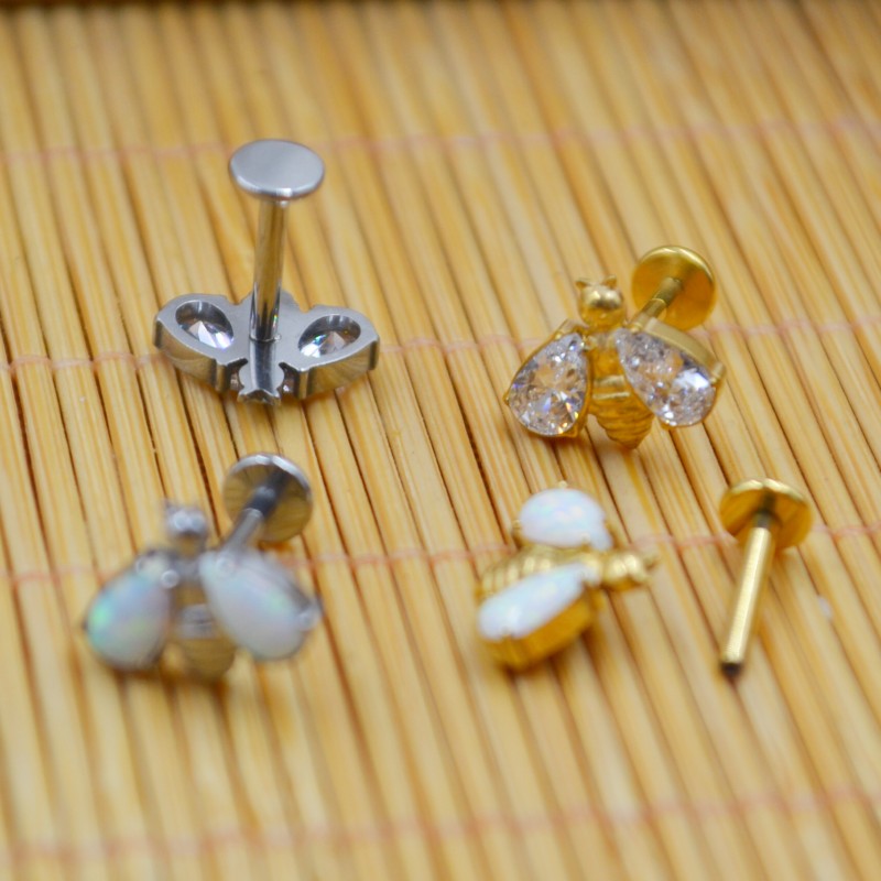Lot10pcs G23 titanio Bee Opal  - Body Jewelry La reseña y precio
