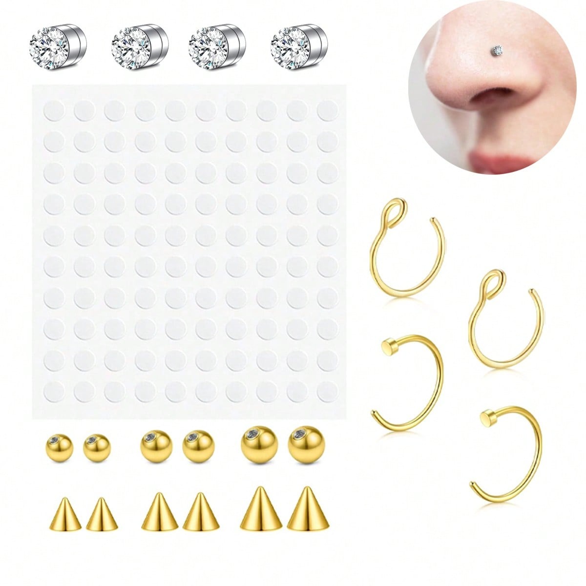 Anillos de nariz falsos, septu - Body Jewelry Nose reseña y precio