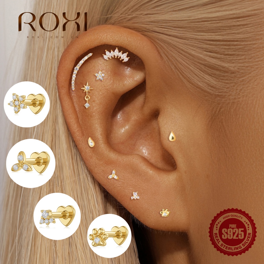 ROXI 1PC Pendiente plano de pl - Body Jewelry Flat Back reseña y precio