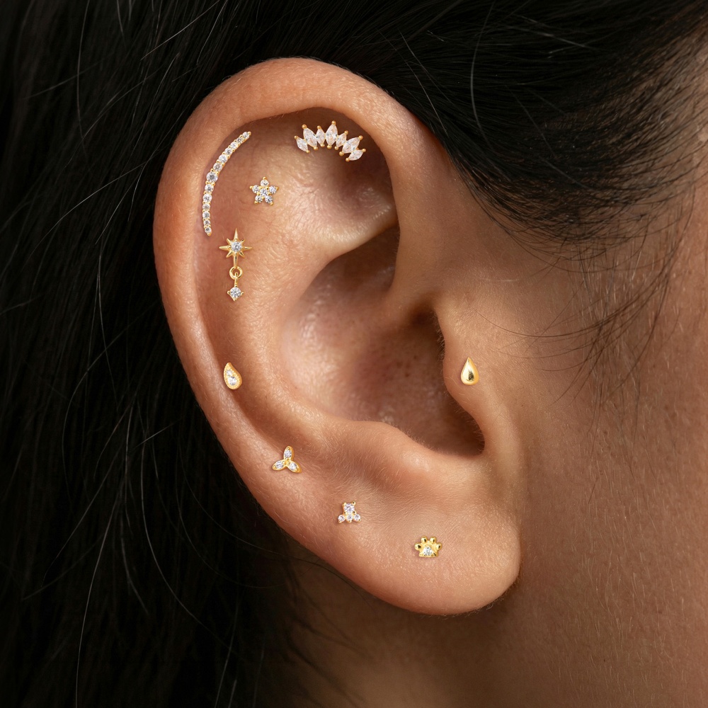 ROXI 1PC Pendiente plano de pl - Body Jewelry Flat Back reseña y precio