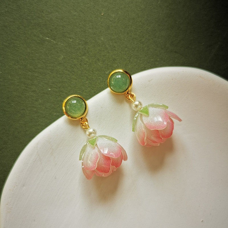 Pendientes de Flor de Loto Úni - Body Jewelry Wholesale reseña y precio