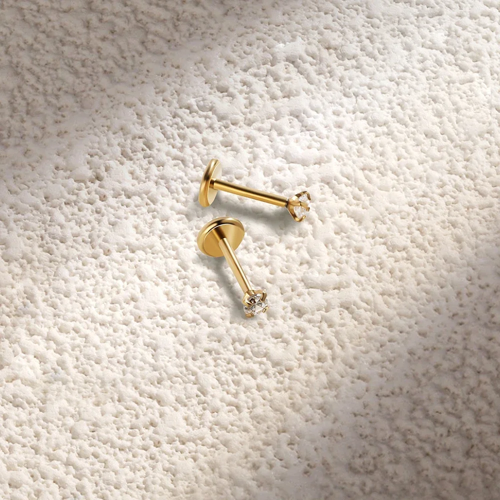 2/8 Uds pendiente de acero ino - Body Jewelry Flat Back reseña y precio