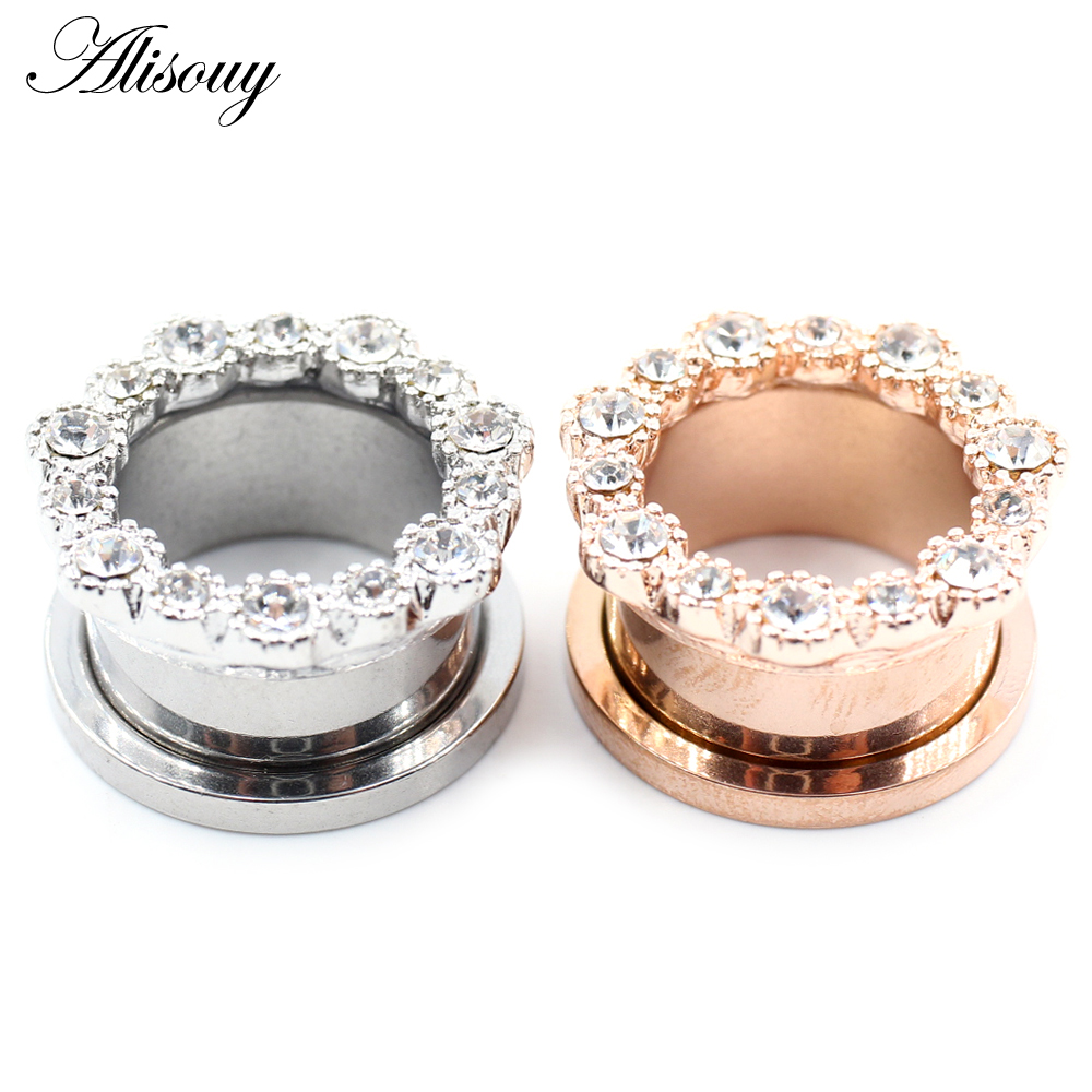 Alisouy, 2 uds., flor de acero - Body Jewelry Gauges reseña y precio