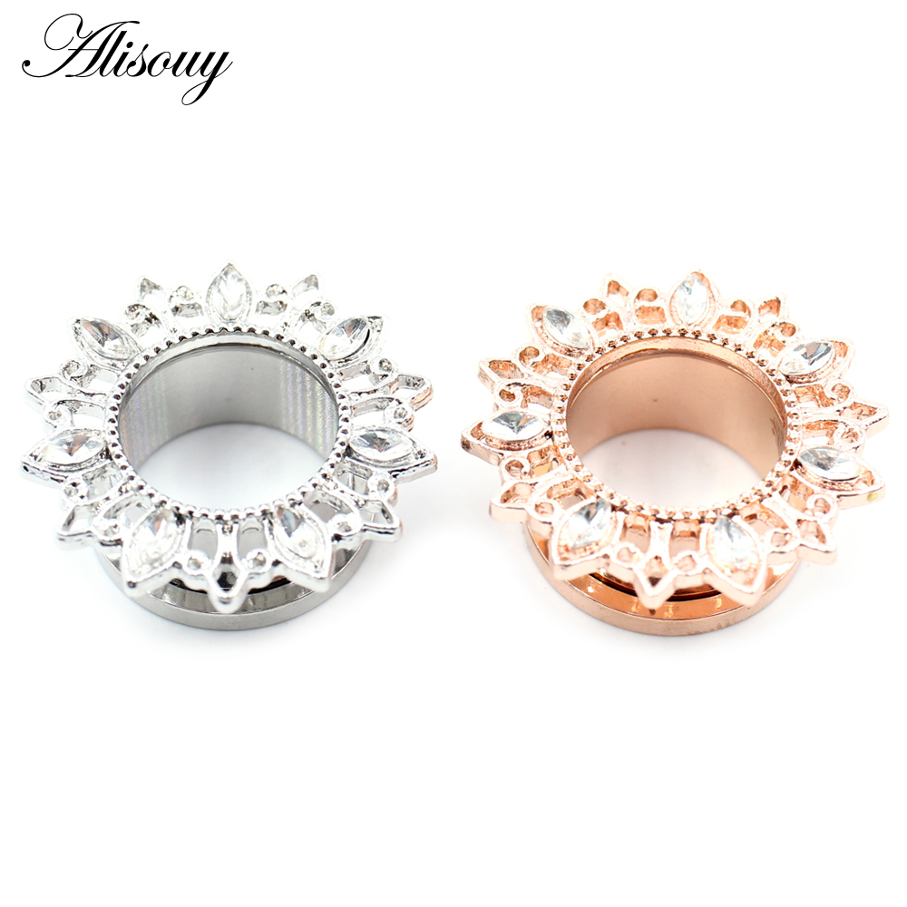 Alisouy, 2 uds., flor de acero - Body Jewelry Gauges reseña y precio