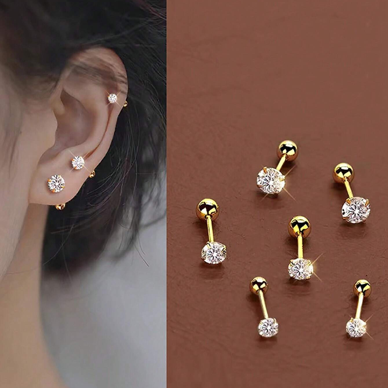 6 unids/set de pendientes de t - Body Jewelry Flat Back reseña y precio